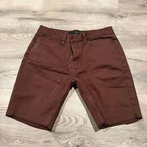 KR3W Men's Dark Rust Flat Front Shorts
